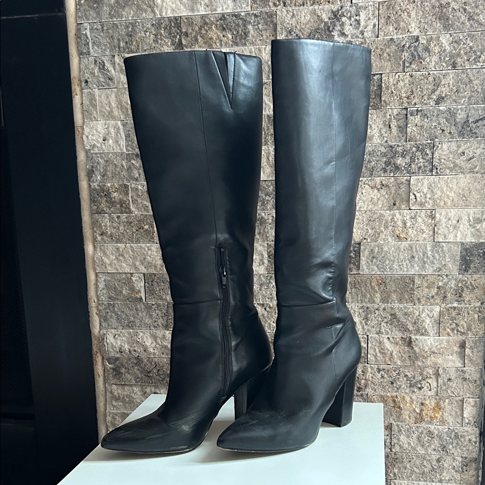 Aldo Black Heeled Leather Boots